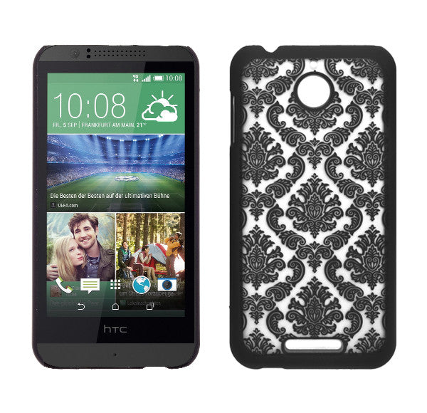 HTC Desire 510 Damask Case Cover - Black - www.coverlabusa.com 