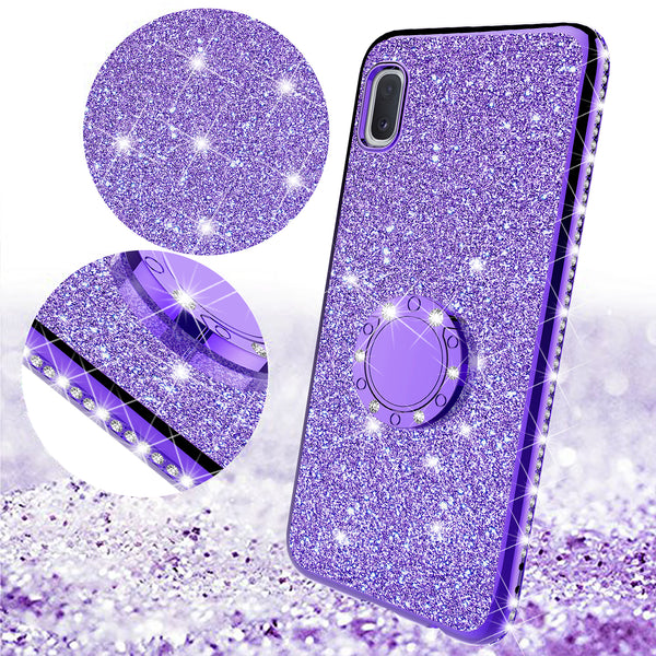 samsung galaxy a10e glitter bling fashion case - purple - www.coverlabusa.com