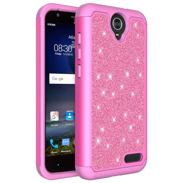 ZTE Grand X3 Glitter Hybrid Case - Hot Pink - www.coverlabusa.com