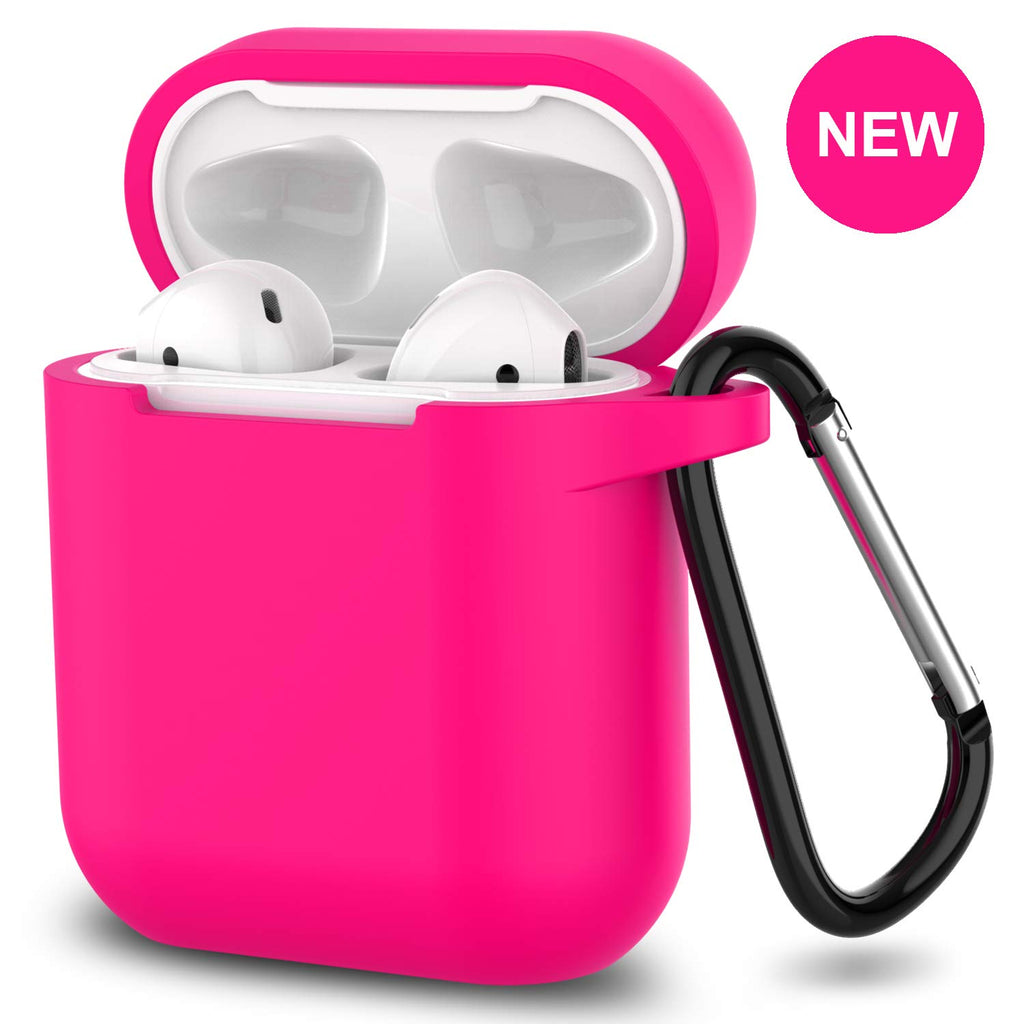 apple airpods charging case silicone cover - www.coverlabusa.com - hot pink