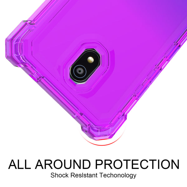 For Nokia C100 Case with Temper Glass Screen Protector Full-Body Rugged Protection - Blue/Purple