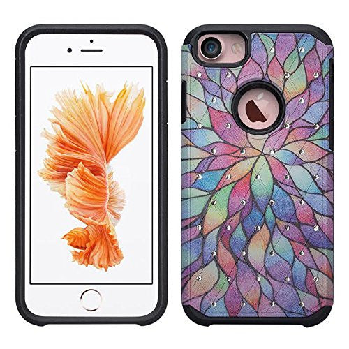 iphone 7 hybrid diamond - rainbow flower - www.coverlabusa.com