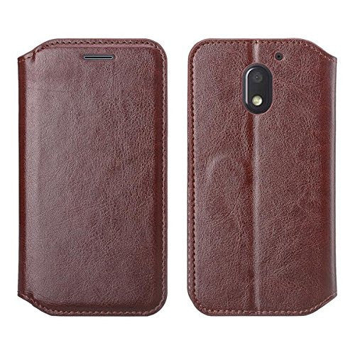 motorola Moto G4 Case | Moto G4 Plus leather wallet magnetic fold case - brown - www.coverlabusa.com