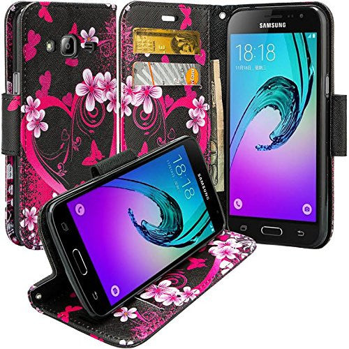 Galaxy J3/J3V | Express Prime | Sky | Amp Prime | Sol wallet case - heart - coverlabusa.com