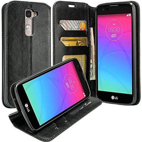 Alcatel Onetouch Evolve 2 Pu leather wallet case - black - www.coverlabusa.com