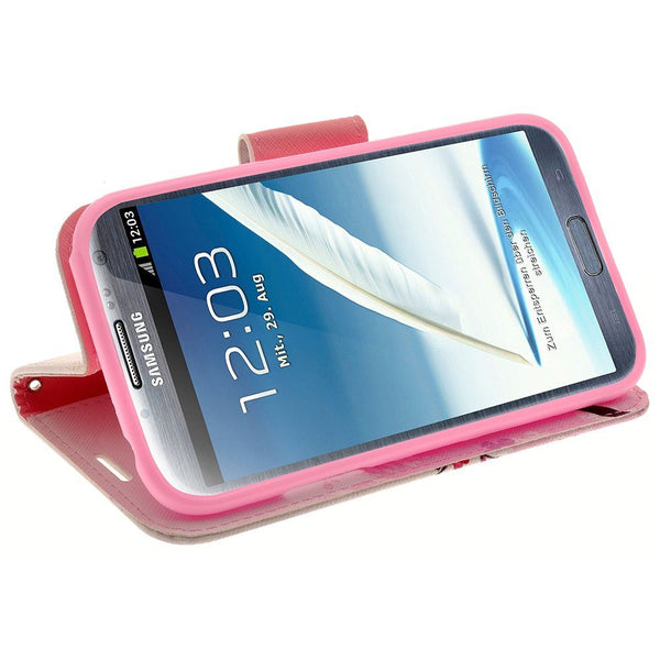 samsung galaxy note 2 leather wallet case - cherry blossom - www.coverlabusa.com