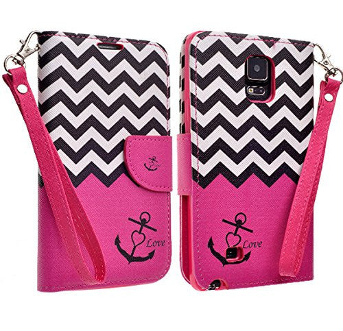 samsung galaxy note Edge wallet case - hot pink anchor - www.coverlabusa.com