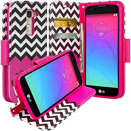LG K10 Case / LG Premier LTE Wallet Case - hot pink anchor - www.coverlabusa.com