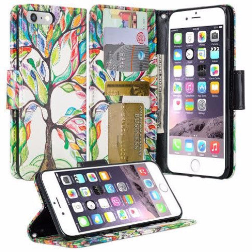 iphone 8 plus case, iphone 8 plus wallet case - vibrant tree - www.coverlabusa.com