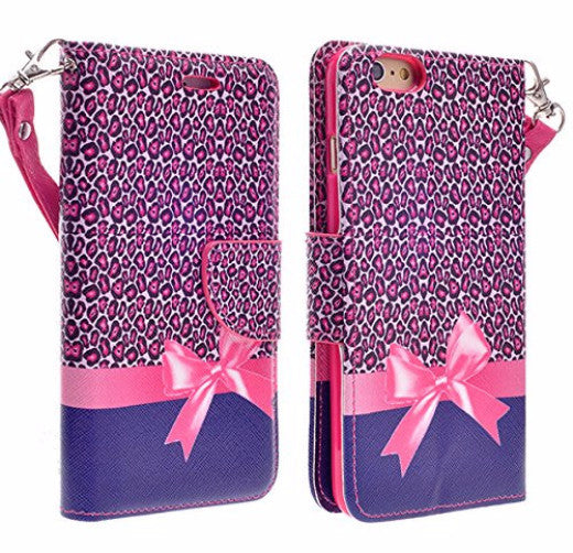 iphone 6 case, iphone 6 wallet case - cheetah prints bowtie - www.coverlabusa.com