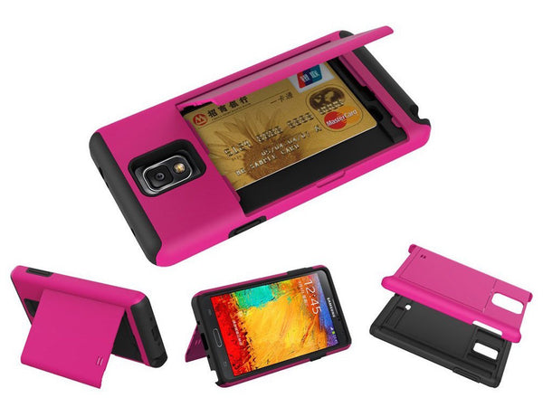 samsung galaxy note 4 case with card slot - hot pink - www.coverlabusa.com