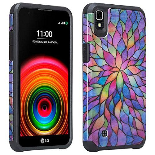 LG Tribute HD | Volt 3 Hybrid Case - Rainbow Flower - www.coverlabusa.com