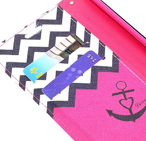 samsung galaxy note 4 wallet case - hot pink anchor - www.coverlabusa.com