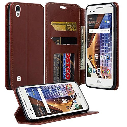 lg tribute hd pu leather wallet case - brown - www.coverlabusa.com