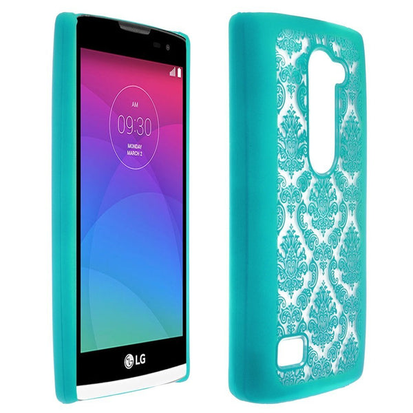 LG Leon LTE Case | Lg Tribute 2 Case | LG Power | LG Sunset | LG Destiny | LG Risio Damask Case Cover - Teal - www.coverlabusa.com 