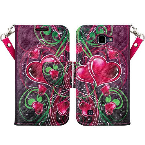 LG Optimus Zone 3 Cases | LG K4 Cases | LG Spree Cases | LG Rebel leather wallet case - heart strings - www.coverlabusa.com 