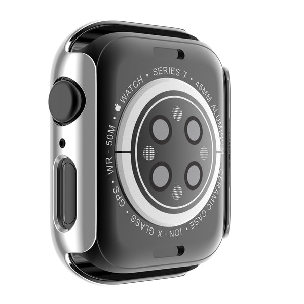 Apple Watch iWatch Series 7 Case With Tempered Glass Shockproof Full Cover - 41mm - Silver - www.coverlabusa.com