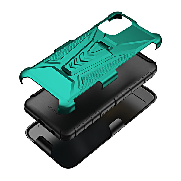 For Nokia G400 5G Case with Tempered Glass Screen Protector Heavy Duty Protective Phone Case,Built-in Kickstand Rugged Shockproof Protective Phone Case - Teal