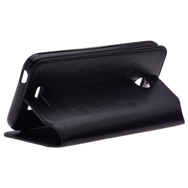 HTC Desire 510 leather wallet case - black - www.coverlabusa.com