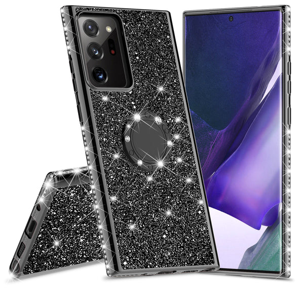 samsung galaxy a51 5g glitter bling fashion case - black - www.coverlabusa.com