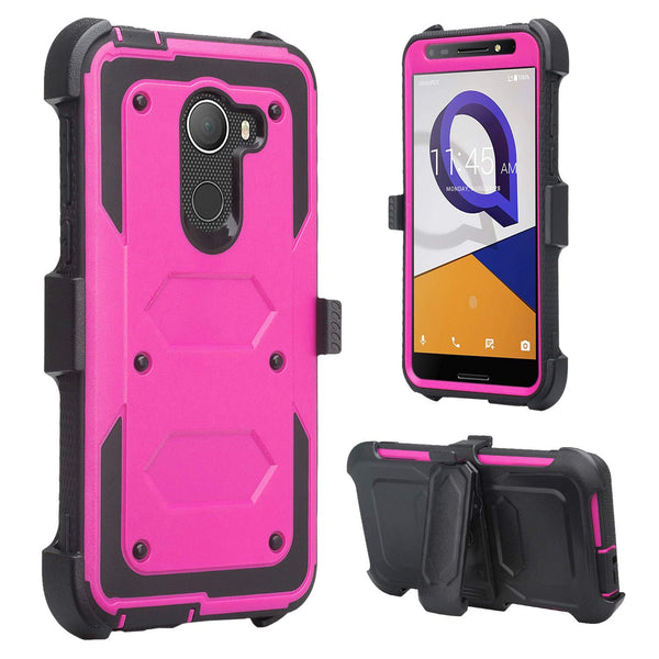 Jitterbug Smart 2, Smart2, A30 Plus, A30 Fierce, Tmobile REVVL, A30 Walters Case, Triple Protection 3-in-1 Heavy Duty Holster Shell Combo Clip Cover - Purple - www.coverlabusa.com