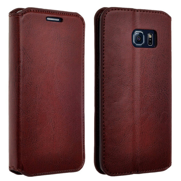 samsung galaxy S6 leather wallet case - brown - www.coverlabusa.com