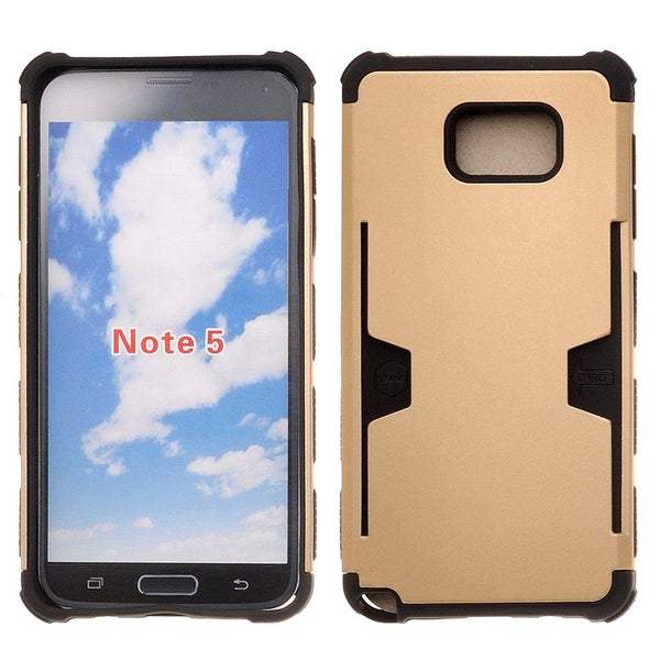 samsung galaxy note 5 case - gold hybrid with card slot - www.coverlabusa.com