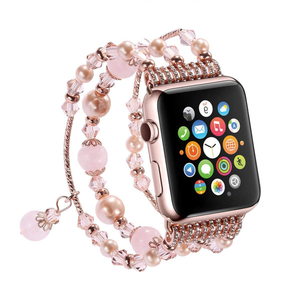 Apple Watch Band,Pearl Elastic Stretch 42mm - Pink - www.coverlabusa.com