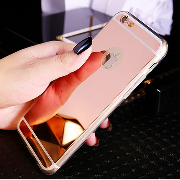 apple iphone 8 plus mirror case - rose gold - www.coverlabusa.com