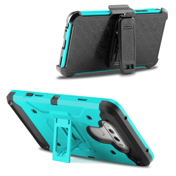 LG V20 Case, Hybrid Holster Triple Layer Protector Case [Kickstand] Belt Clip for LG V20 - Teal, www.coverlabusa.com