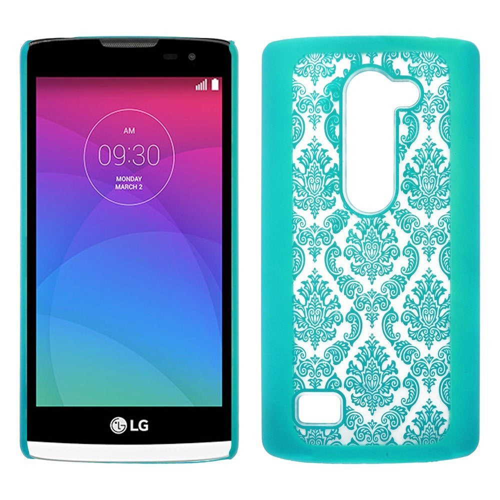 LG Leon LTE Case | Lg Tribute 2 Case | LG Power | LG Sunset | LG Destiny | LG Risio Damask Case Cover - Teal - www.coverlabusa.com 