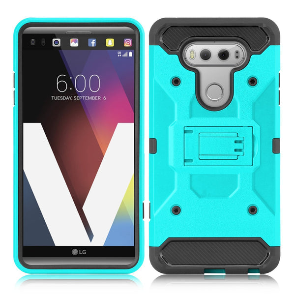 LG V20 Case, Hybrid Holster Triple Layer Protector Case [Kickstand] Belt Clip for LG V20 - Teal, www.coverlabusa.com