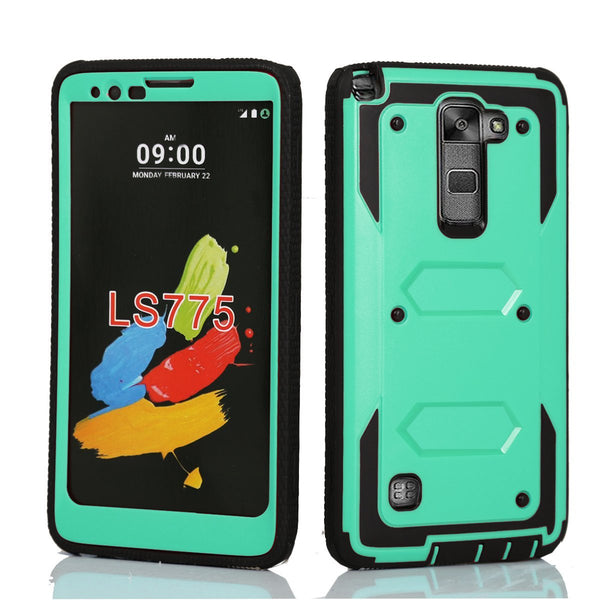 LG Stylo 2 Case, LG Stylo 2 V Case, Triple Protection 3-1 w/ Built in Screen Protector Heavy Duty Holster Shell Combo Case - Teal