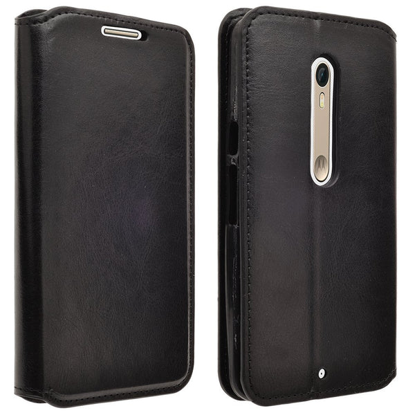 Motorola Droid Turbo 2 Case | Moto X Force Case | Kinzie Bounce Pu Leather Wallet Case - black - www.coverlabusa.com