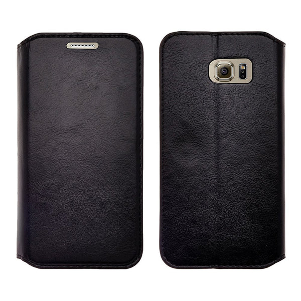 samsung galaxy S6 PUR leather wallet case - black - www.coverlabusa.com