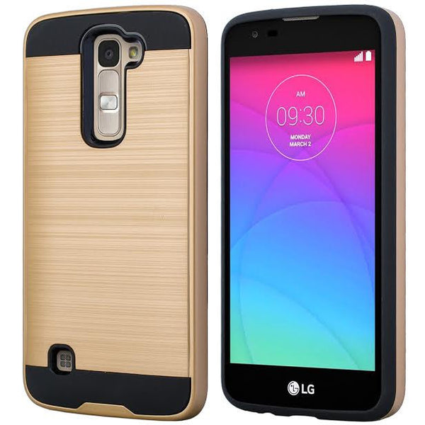 LG K8, LG Escape 3 Case, Protective Hybrid, brush gold - WWW.COVERLABUSA.COM