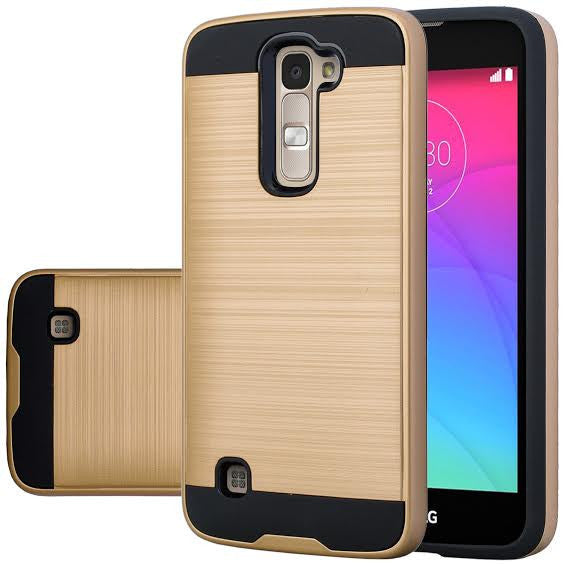 LG K8, LG Escape 3 Case, Protective Hybrid, brush gold - WWW.COVERLABUSA.COM