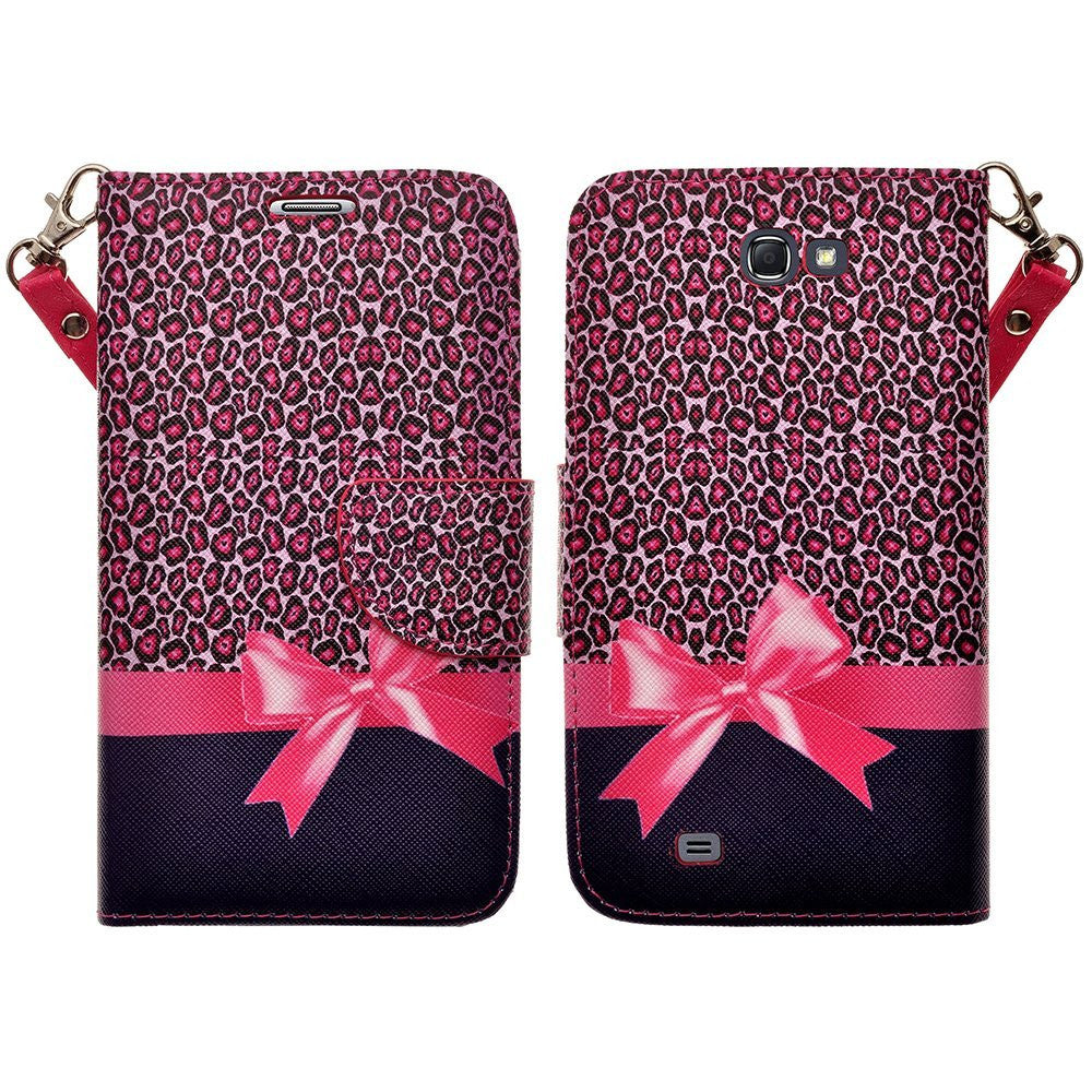 samsung galaxy note 2 leather wallet case - cheetah prints - www.coverlabusa.com