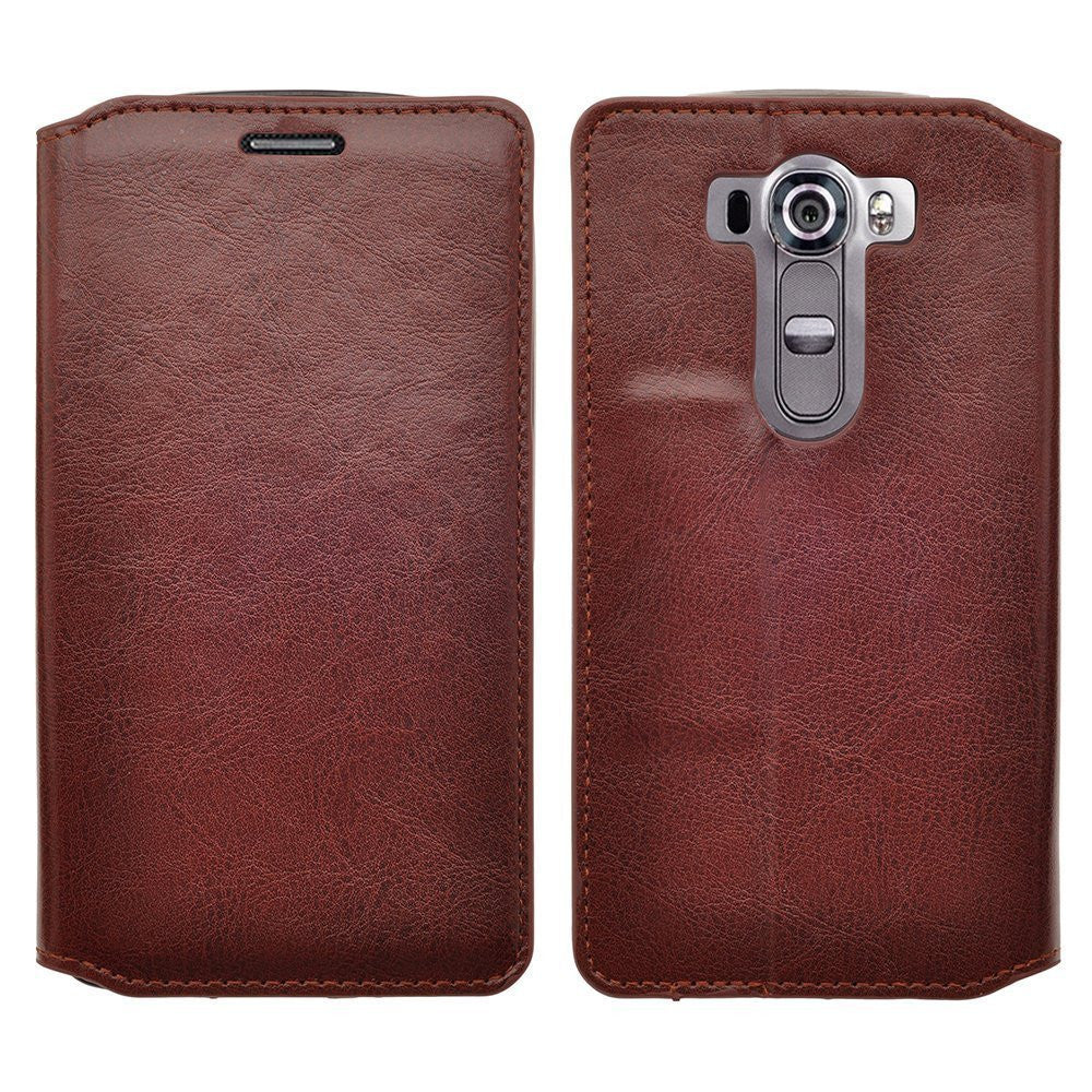 LG G Stylo Case, LG G Vista 2 Case Leather Wallet Case - Brown - www.coverlabusa.com