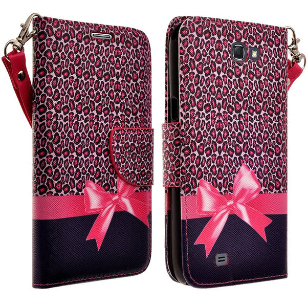 samsung galaxy note 2 leather wallet case - cheetah prints - www.coverlabusa.com