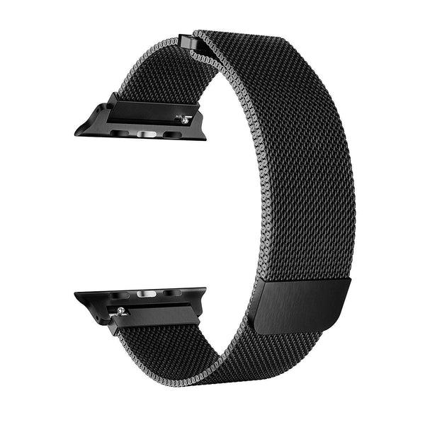 Apple iWatch Band Stainless Steel Mesh Milanese Loop - Black - www.coverlabusa.com