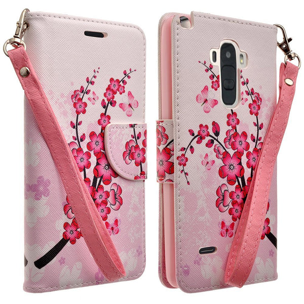 LG G Stylo Case, LG G Vista 2 Case Leather Wallet Case - Cherry Blossom - www.coverlabusa.com