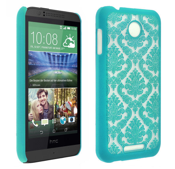 HTC Desire 510 Damask Case Cover - Teal - www.coverlabusa.com 