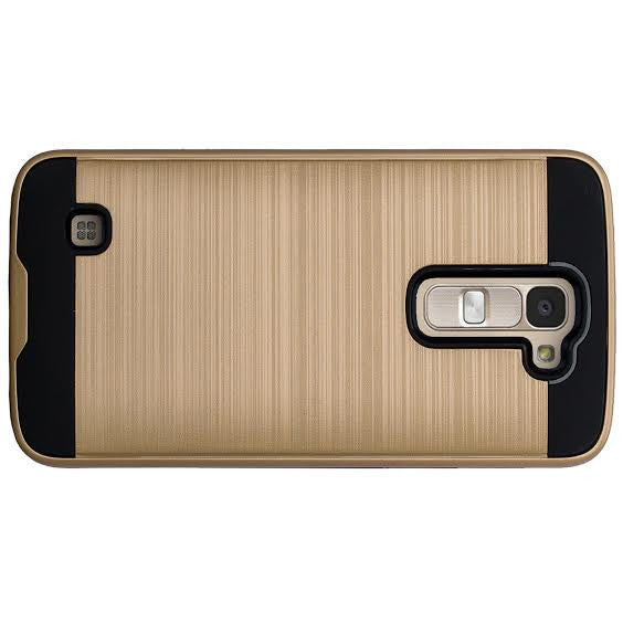 LG K8, LG Escape 3 Case, Protective Hybrid, brush gold - WWW.COVERLABUSA.COM