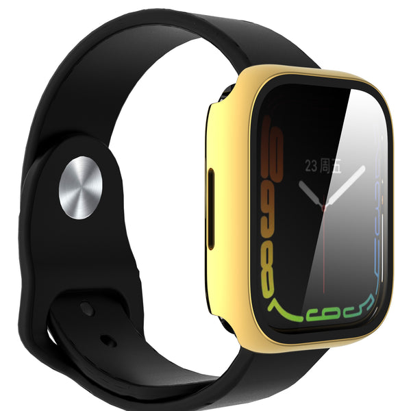 Apple Watch iWatch Series 7 Case With Tempered Glass Shockproof Full Cover - 45mm - Gold - www.coverlabusa.com