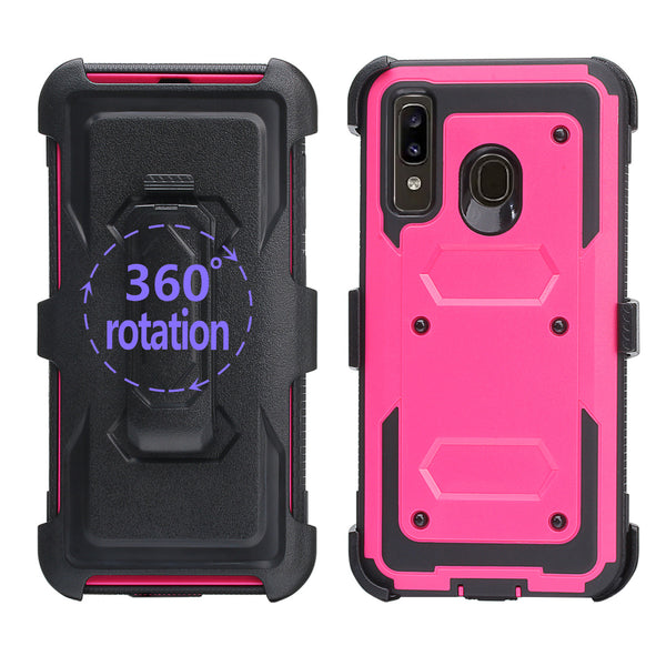 alcatel 3v (2019) heavy duty holster case - hot pink - www.coverlabusa.com