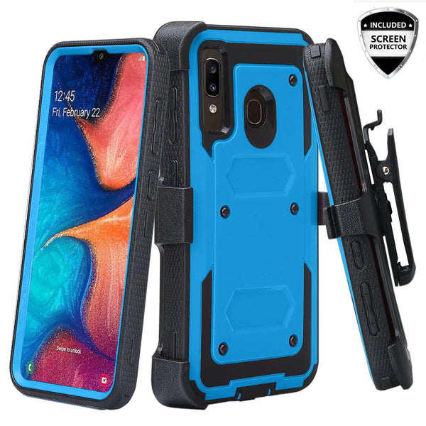 alcatel v3 (2019) heavy duty holster case - blue - www.coverlabusa.com