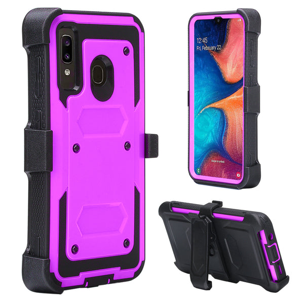 alcatel 3v (2019) heavy duty holster case - purple - www.coverlabusa.com