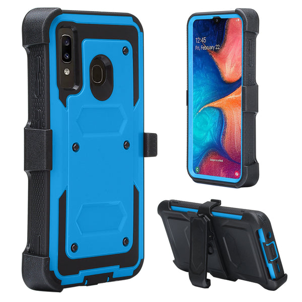 alcatel v3 (2019) heavy duty holster case - blue - www.coverlabusa.com