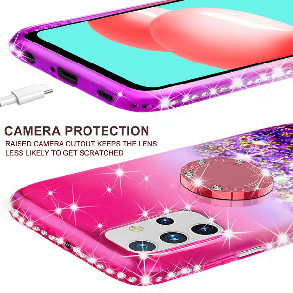 glitter phone case for samsung galaxy a02s - hot pink/purple gradient - www.coverlabusa.com